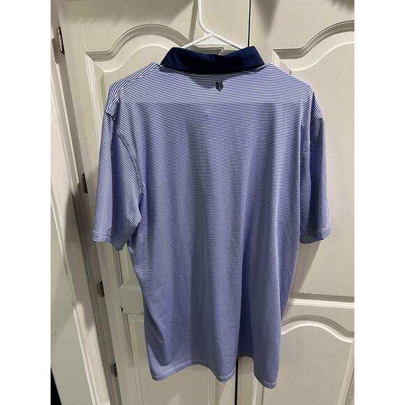Greyson Golf Polo Shirt XL Blue White Stripe Performance Stretch Short Sleeve - Picture 5 of 8